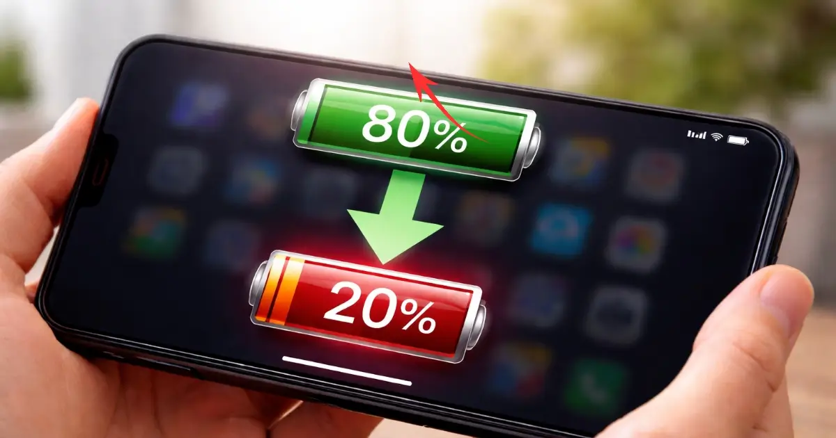 Why is my phone battery draining so fast from 70% to 20% within 10 minutes?